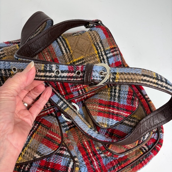 Vera Bradley Highland Patchwork Plaid Crossbody Tweed Wool Blend Preppy Teacher - Picture 3 of 9